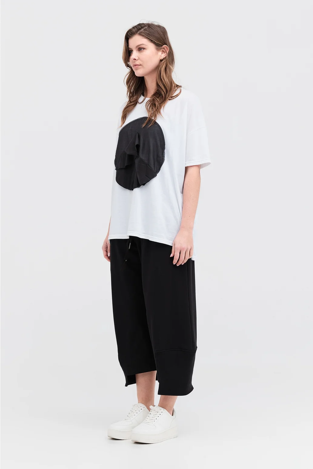 Taylor Circ Module Tee - Ivory/Black