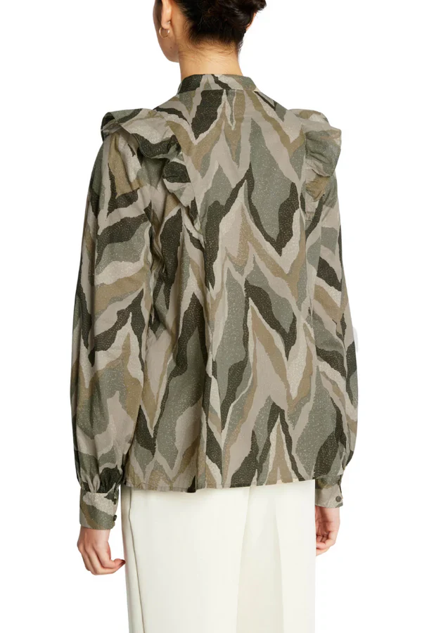 Bruuns Bazaar Aster Ziska Shirt - Green Print