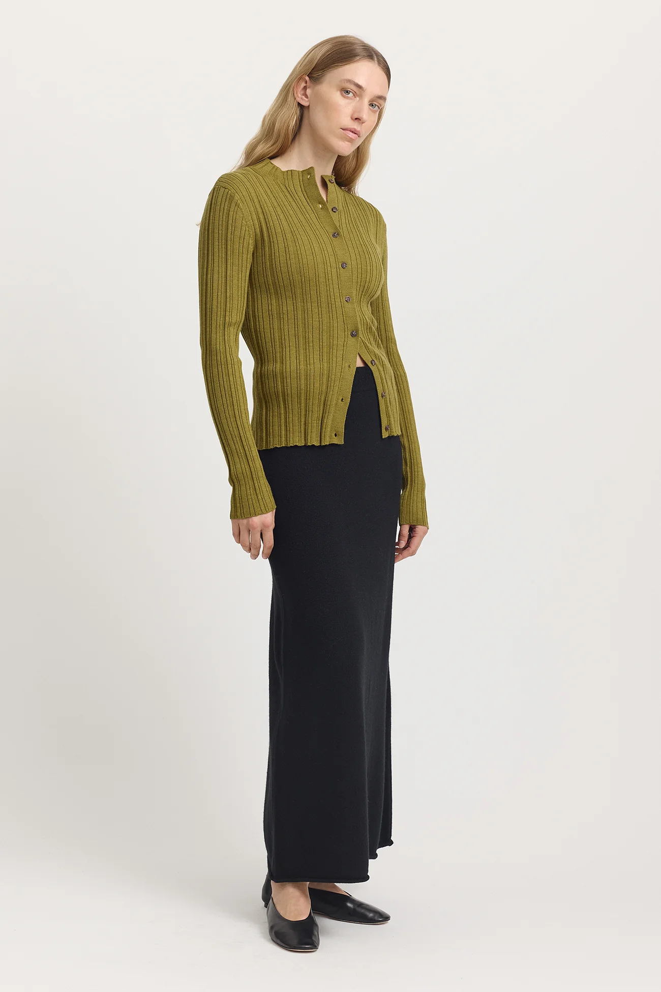 Toorallie Variegated Rib Cardigan - Cardamon