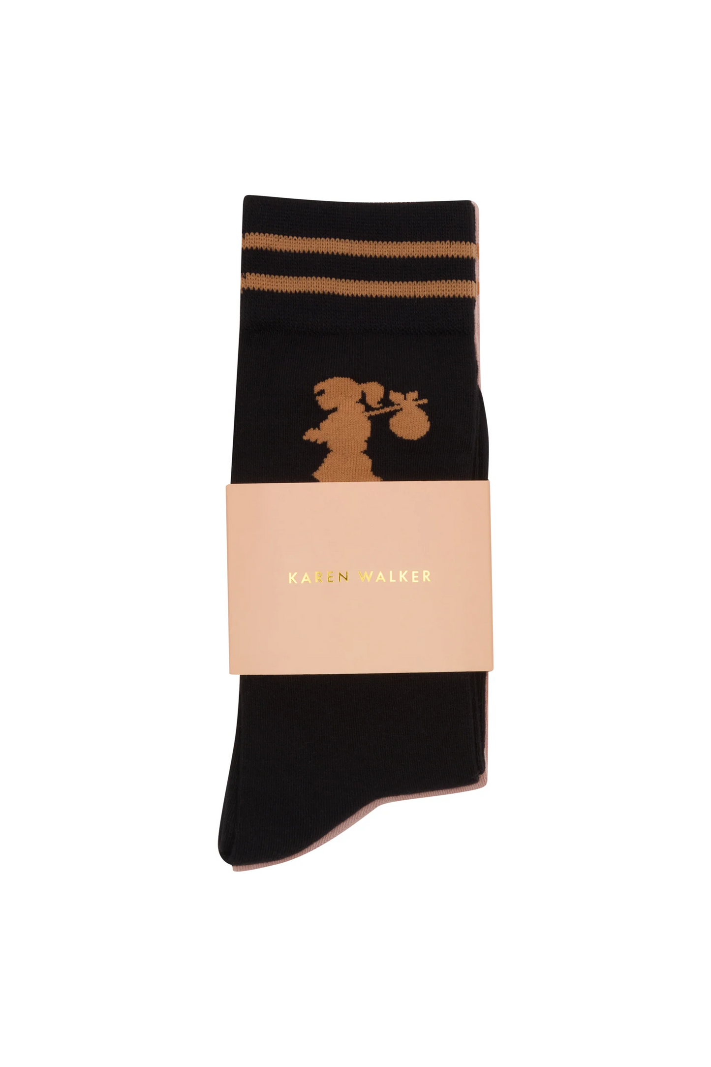 Karen Walker Runaway Girl Socks 2 Pack - Black/Pink