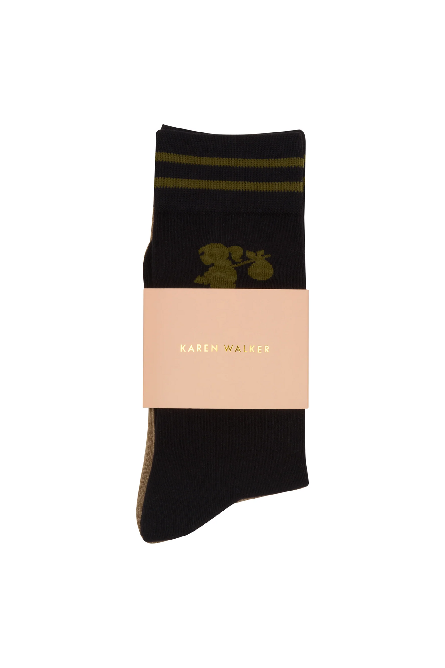 Karen Walker Runaway Girl Socks 2 Pack - Black/Sesame