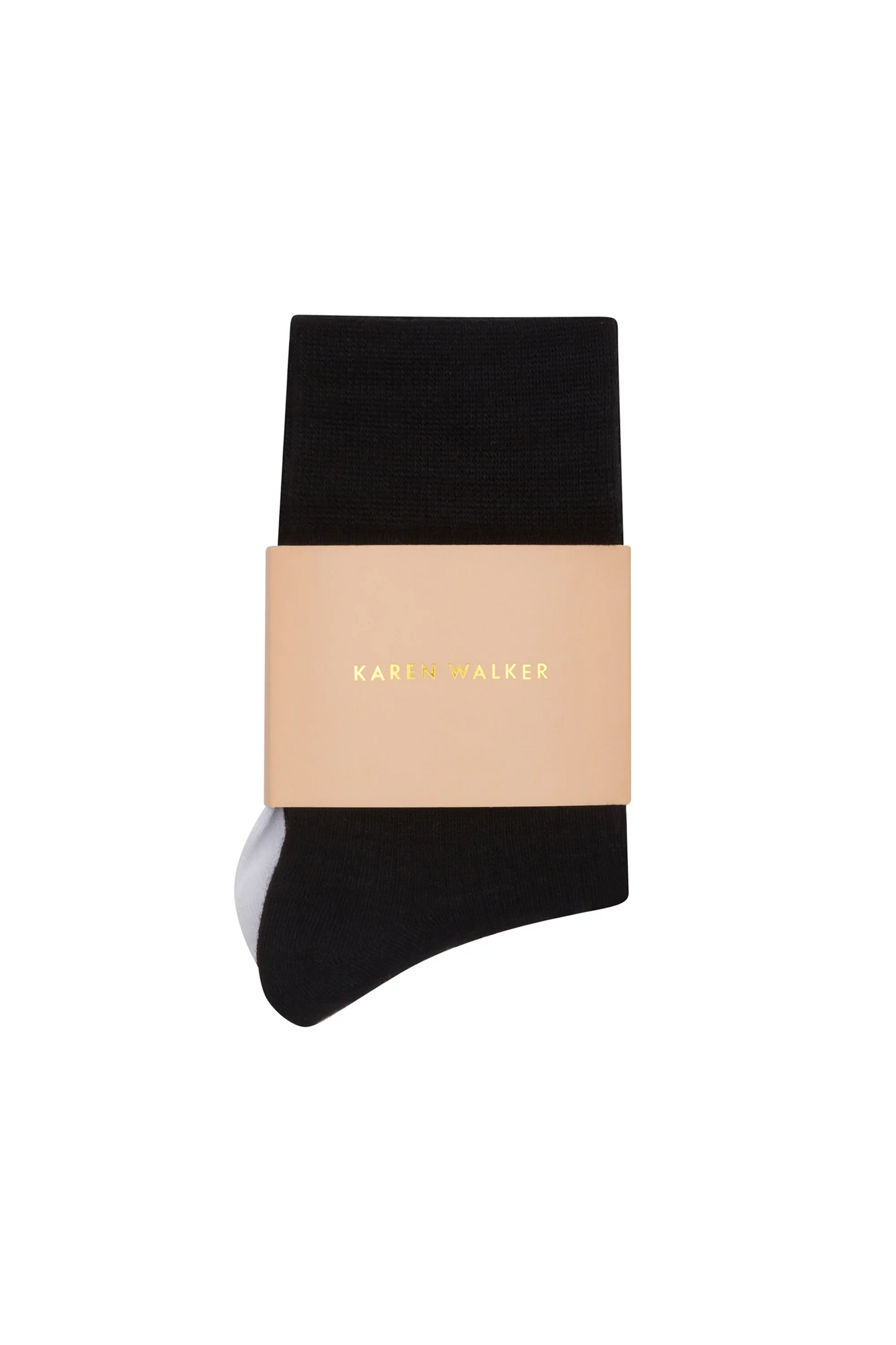 Karen Walker Runaway Embroidered Socks 2 Pack - Black/White