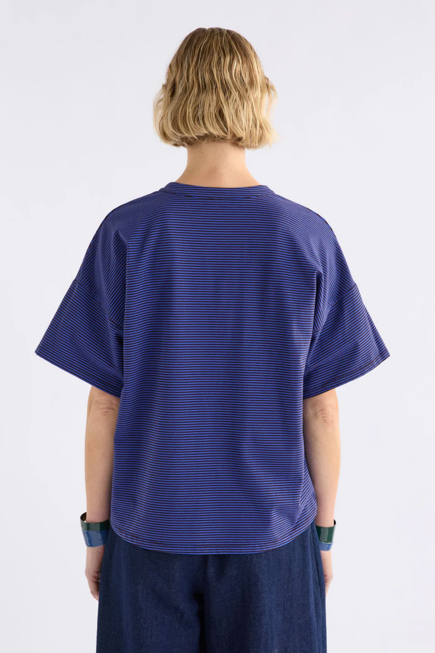Elk Evve TShirt - Chocolate/Cobalt