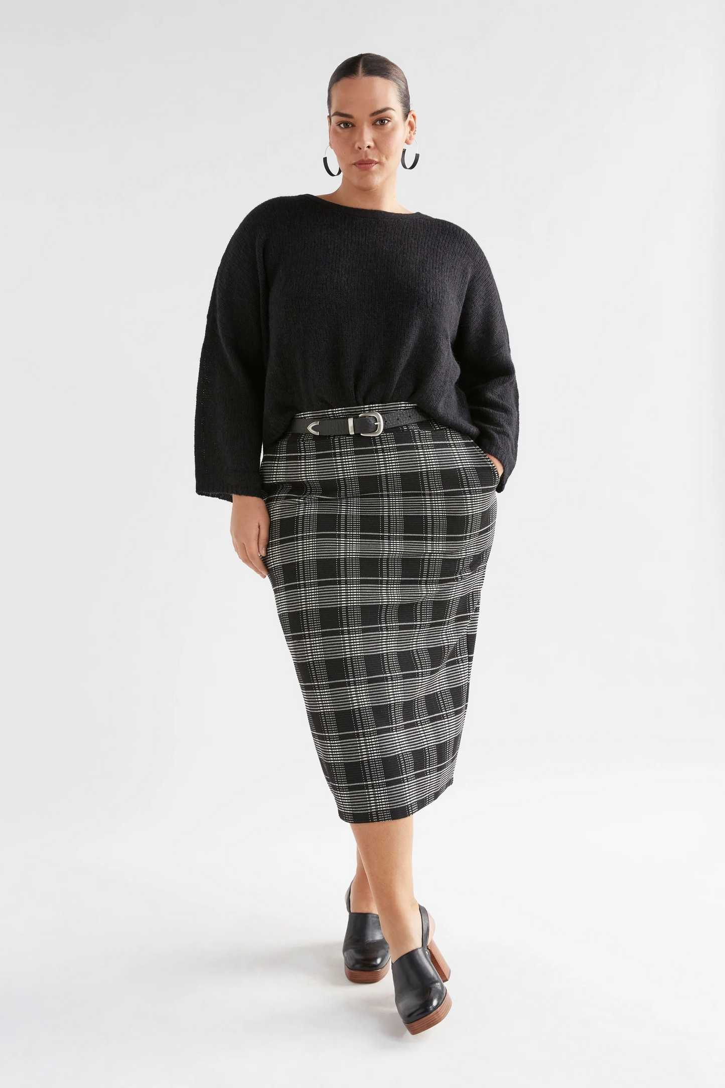 Elk Mairea Skirt - Black/White Check