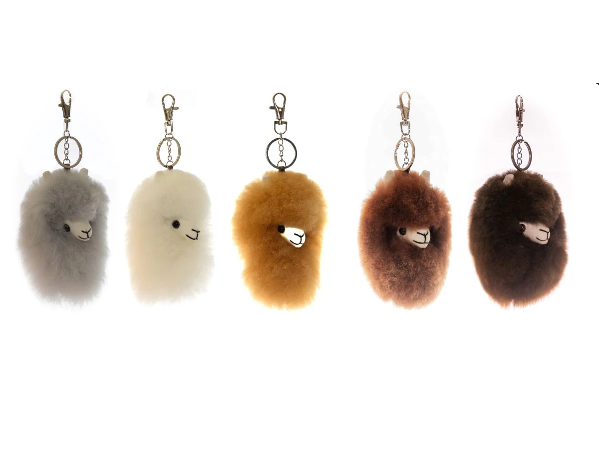 Auskin Alpaca Huacaya Key Ring Head