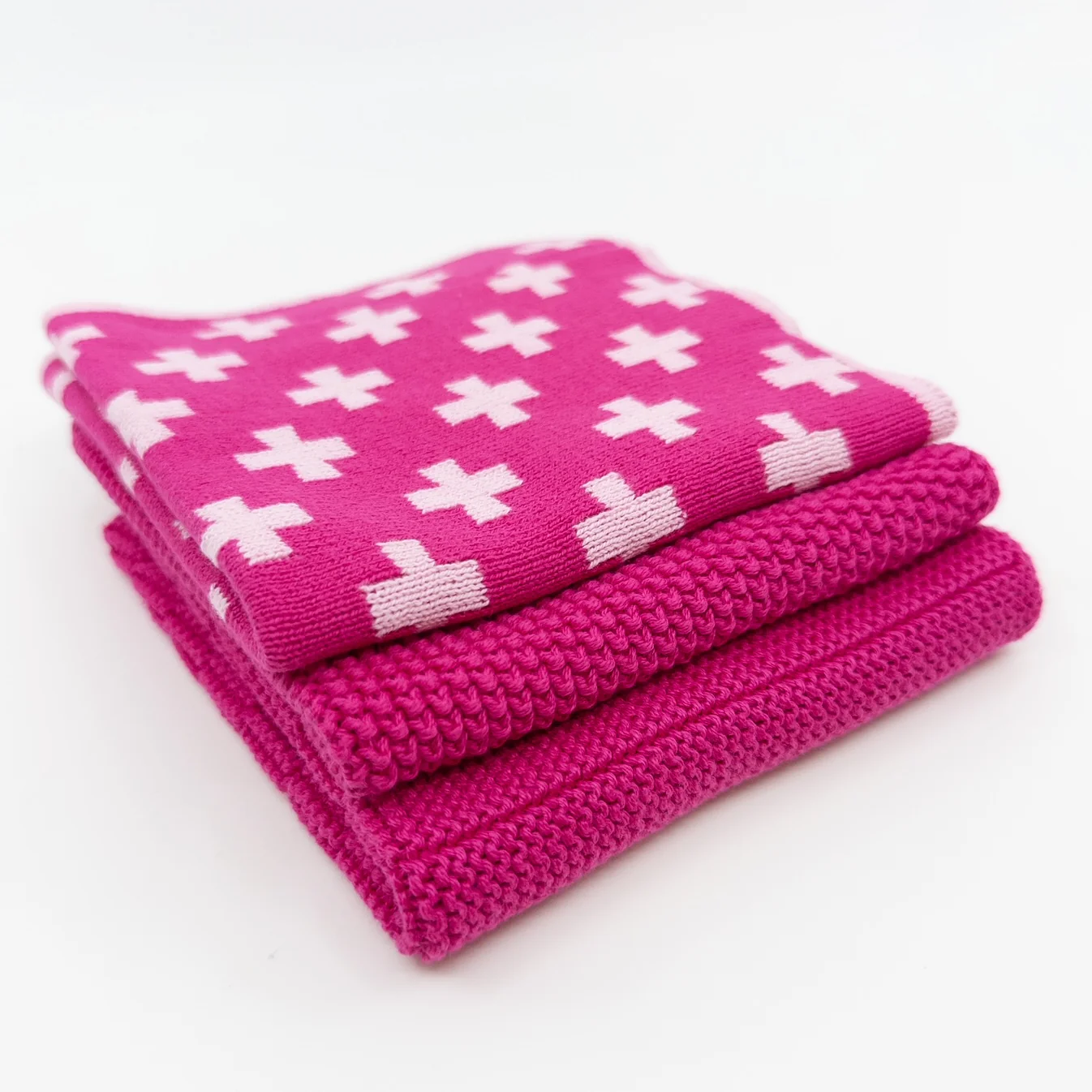 Ecovask Dishcloth Variety 3pk - Raspberry+