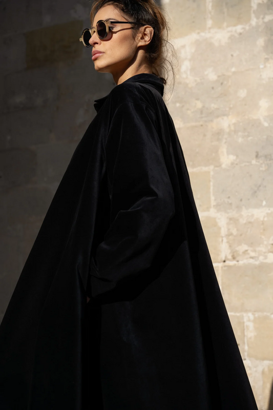 Pre-Order Meg By Design DeVille Cotton Velvet Coat - Black