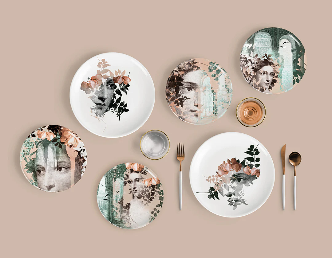 Ibride Porcelain Plates Four - Alhambra