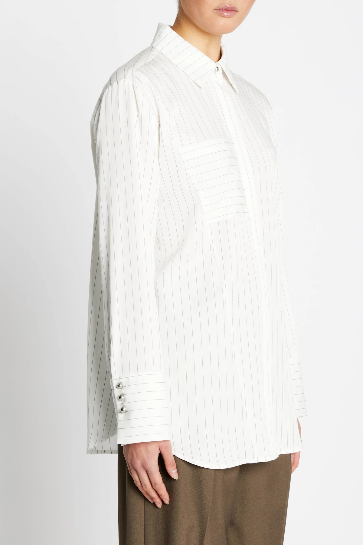 Bruuns Bazaar Amaranth Zanne Shirt - White Stripe