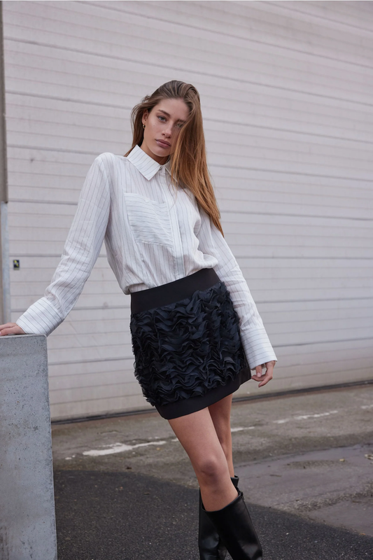 Bruuns Bazaar Amaranth Zanne Shirt - White Stripe