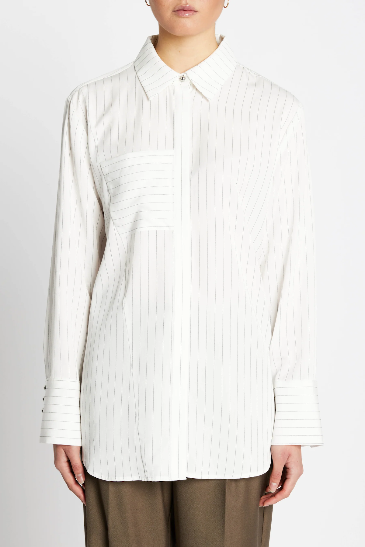 Bruuns Bazaar Amaranth Zanne Shirt - White Stripe