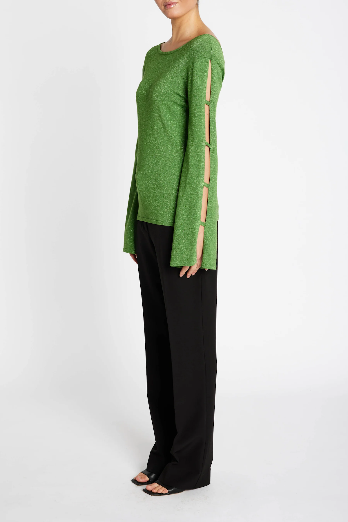 Bruuns Bazaar Anemone Yasmin Knit - Fresh Green with Lurex