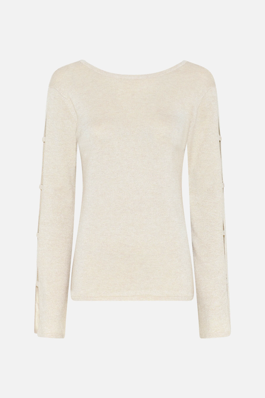 Bruuns Bazaar Anemone Yasmin Knit - White Cream/White Lurex