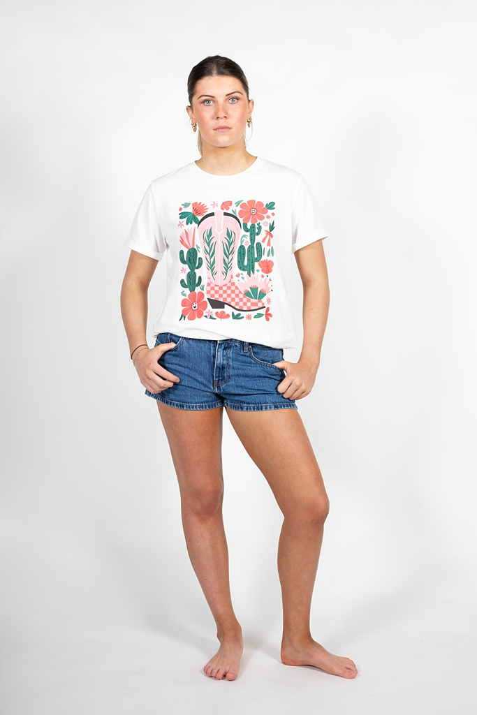Antler Boots 'n All Tee - White