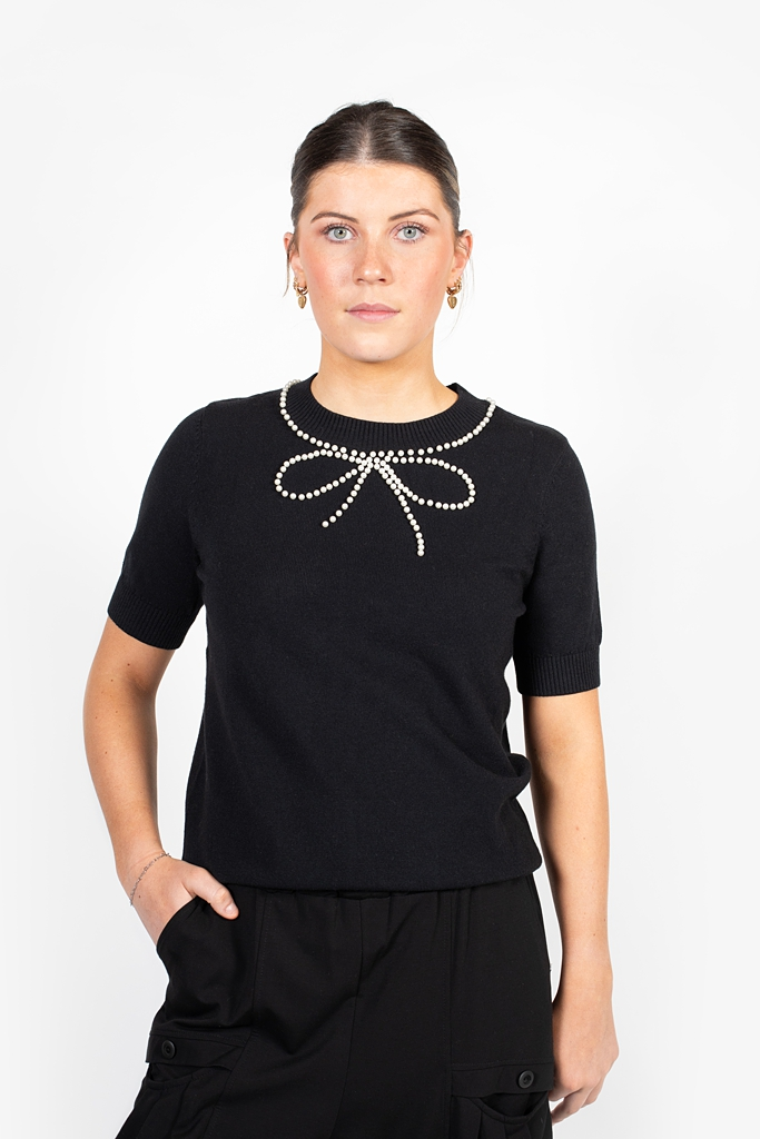 Antler Bow'tiful Knit Tee - Black