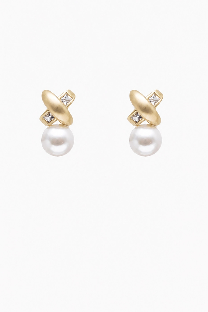 Antler Amour Pearl Earring - Gold
