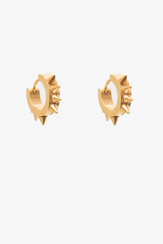 Antler Spiked Huggie Earring - Gold