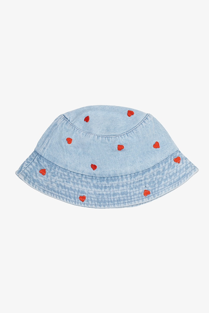 Antler Denim Heart Bucket Hat