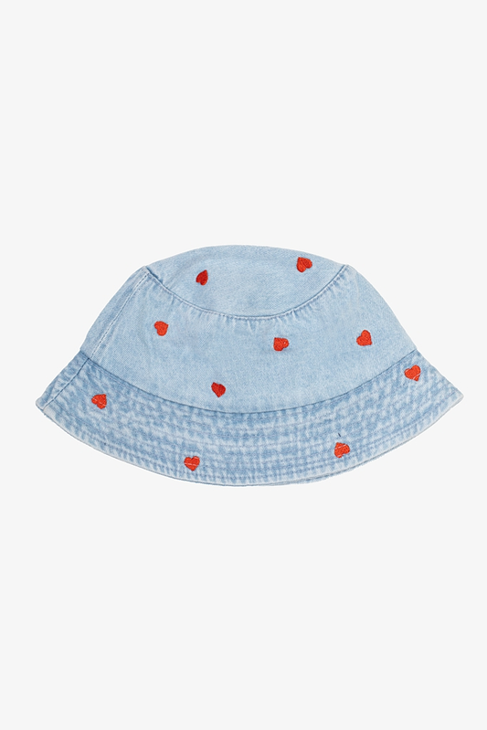 Antler Denim Heart Bucket Hat