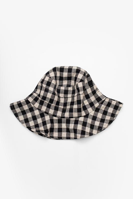 Antler Gingham Bucket Hat - Black
