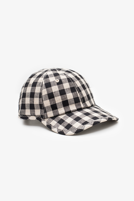 Antler Gingham Cap - Black