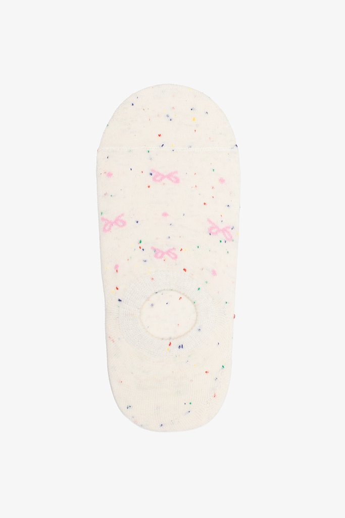 Antler No Show Socks - Bow Sprinkle Pink