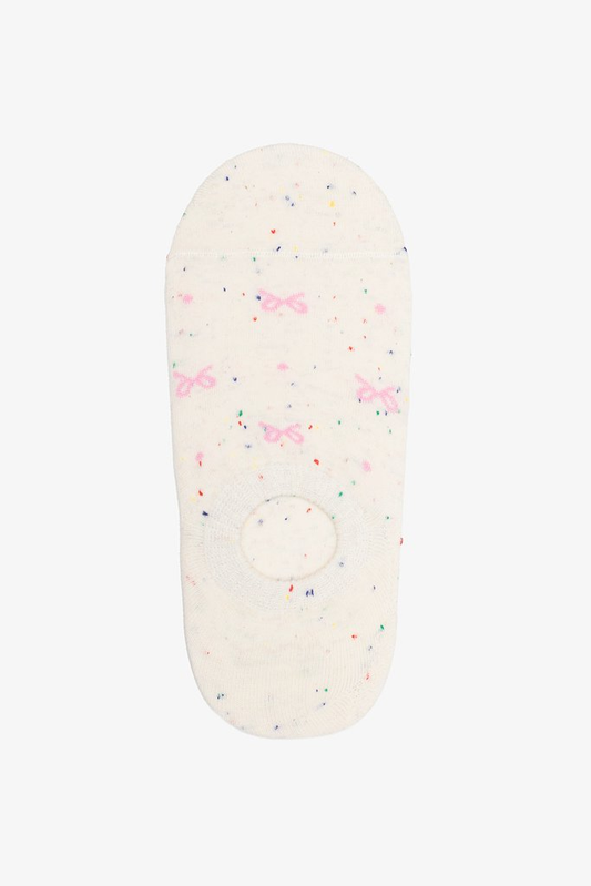 Antler No Show Socks - Bow Sprinkle Pink