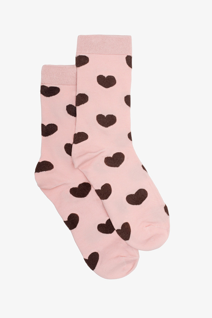 Antler Pink & Heart Sock