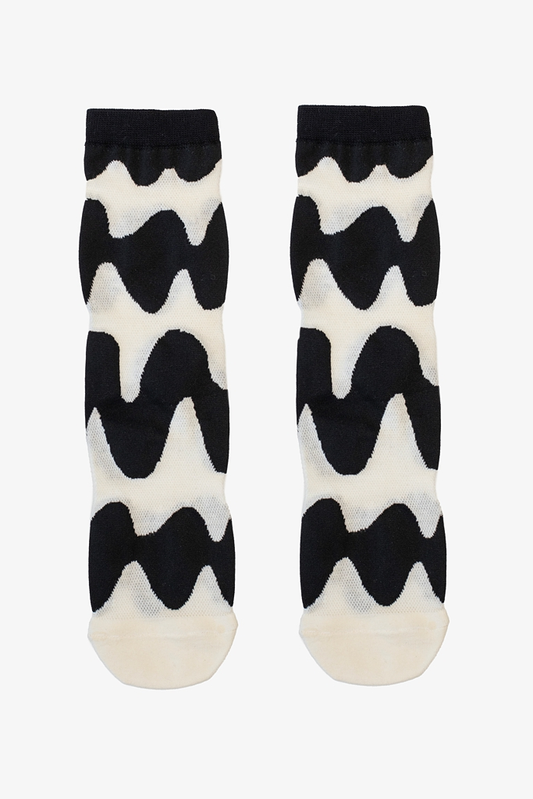 Antler Black & White Wave Sock
