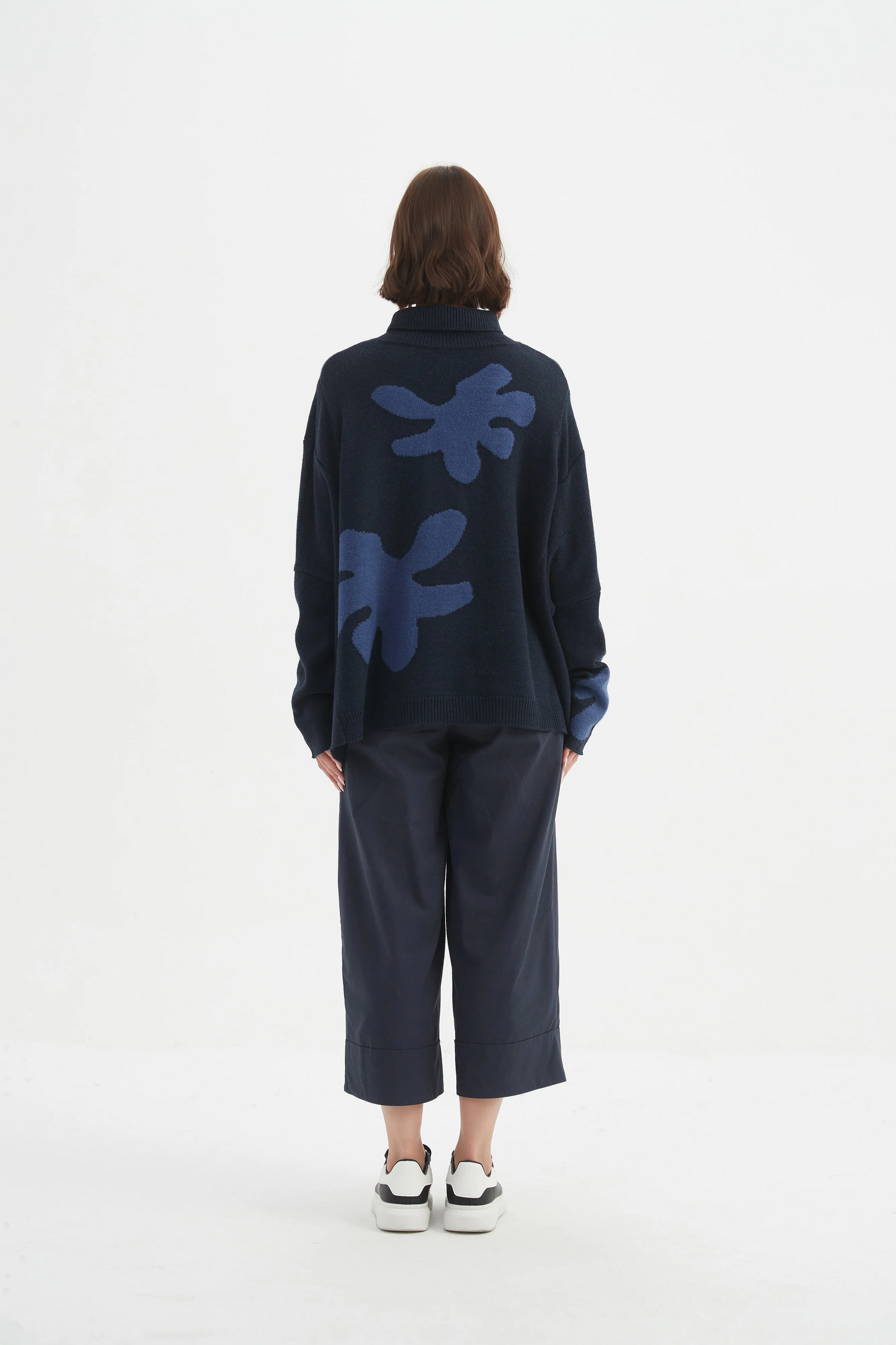 Tirelli Splatter Print Knit - Navy/Denim