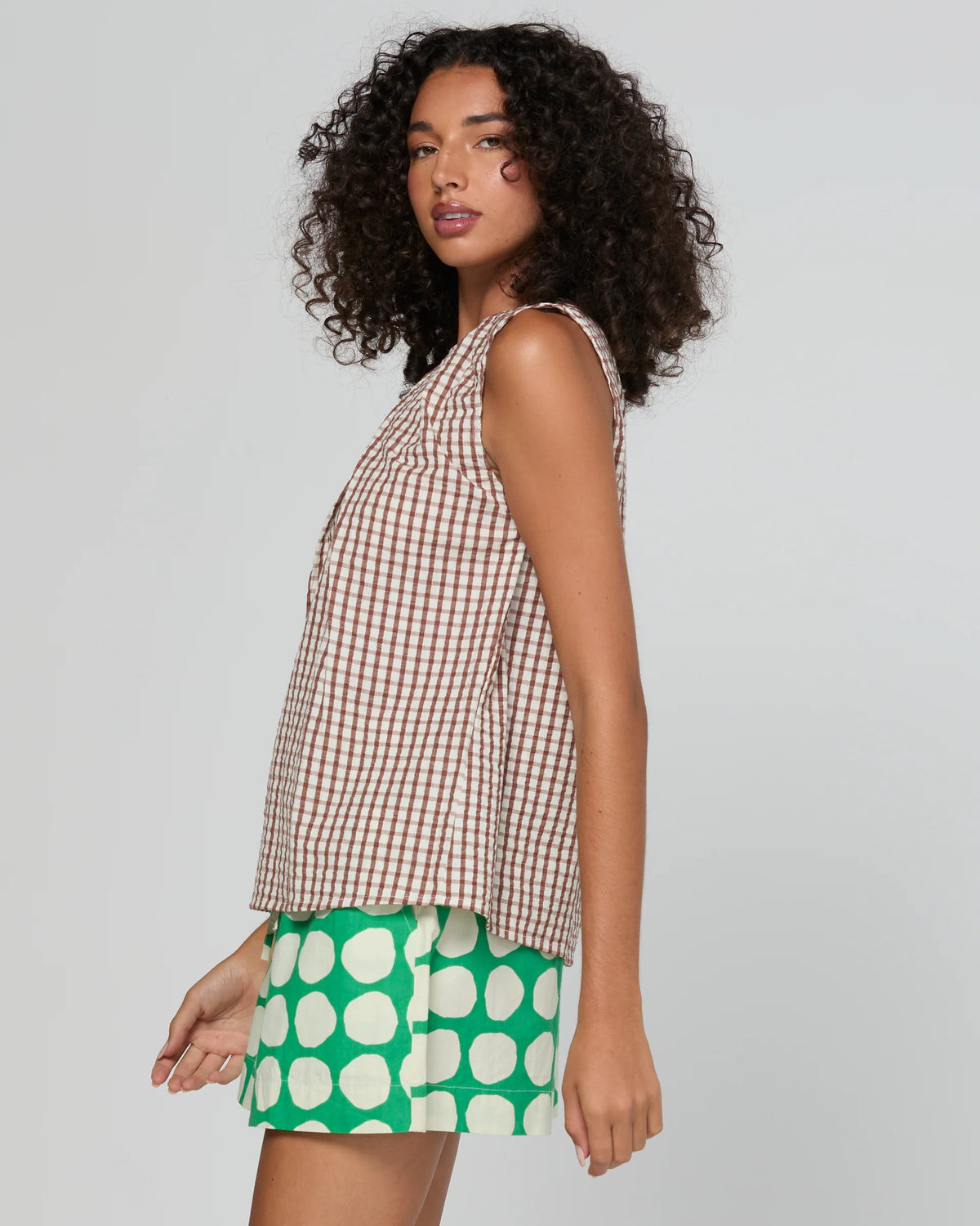 Boom Shankar Chekku Top - Cocoa Gingham