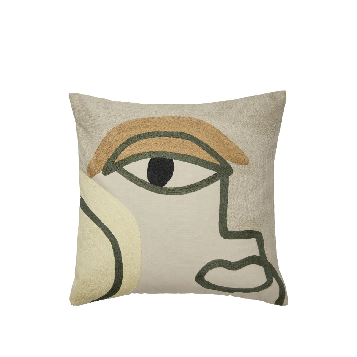Maytime Broste Manon Cushion - Sand/Grape Leaf Green
