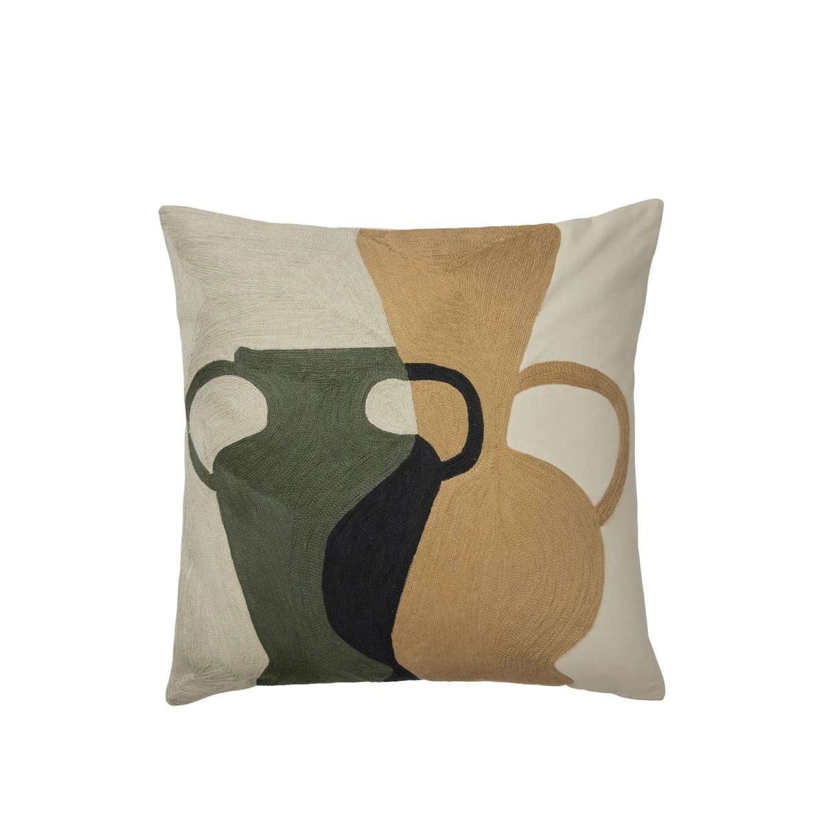 Maytime Broste Eva Cushion - Sand/Grape Leaf Green 50x50