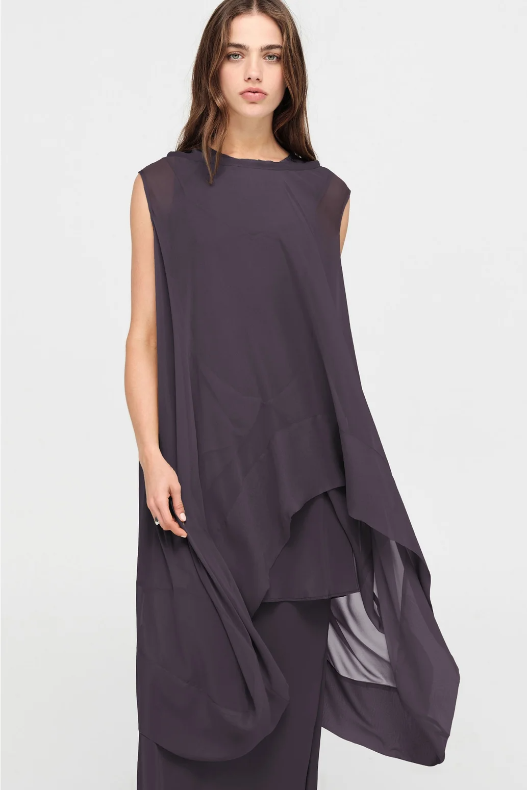 Taylor Banded Oblique Tunic - Moonscape