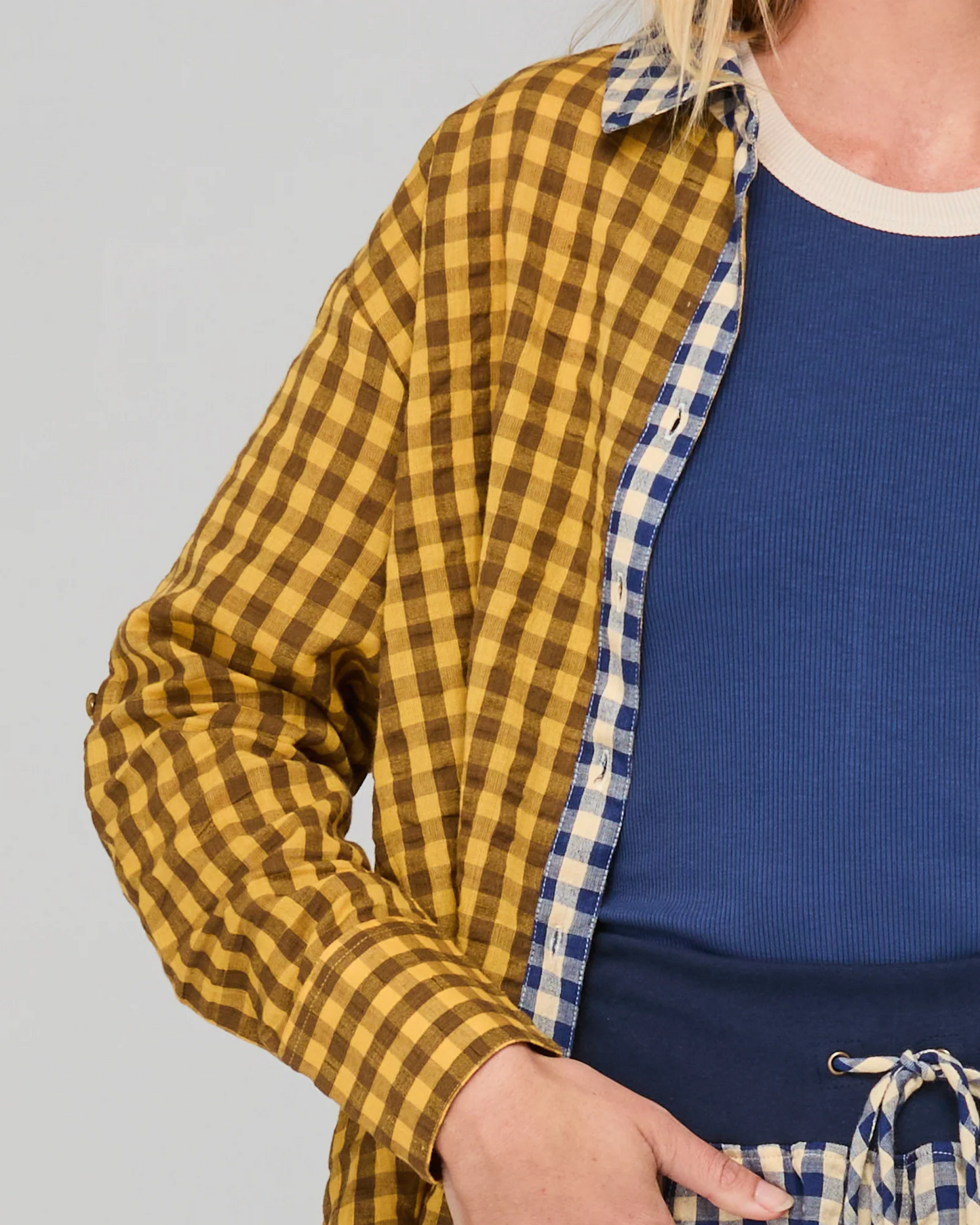 Boom Shankar Gillie Shirt - Navy Spliced