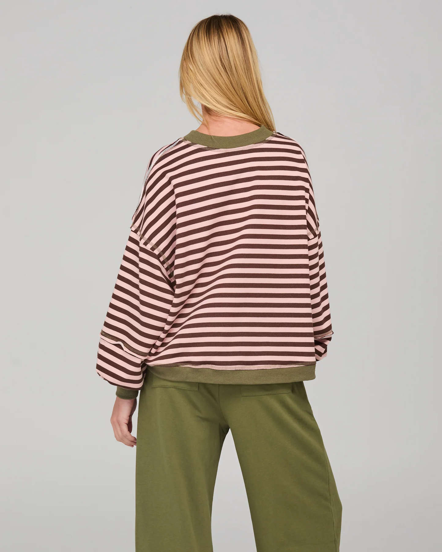 Boom Shankar Guru Sweater - Dusty Pink Stripe