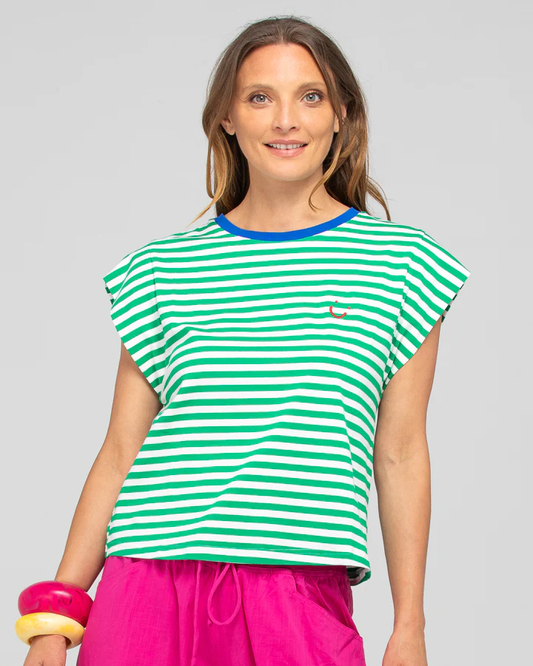 Boom Shankar Bellissimo Tee - Green Stripe