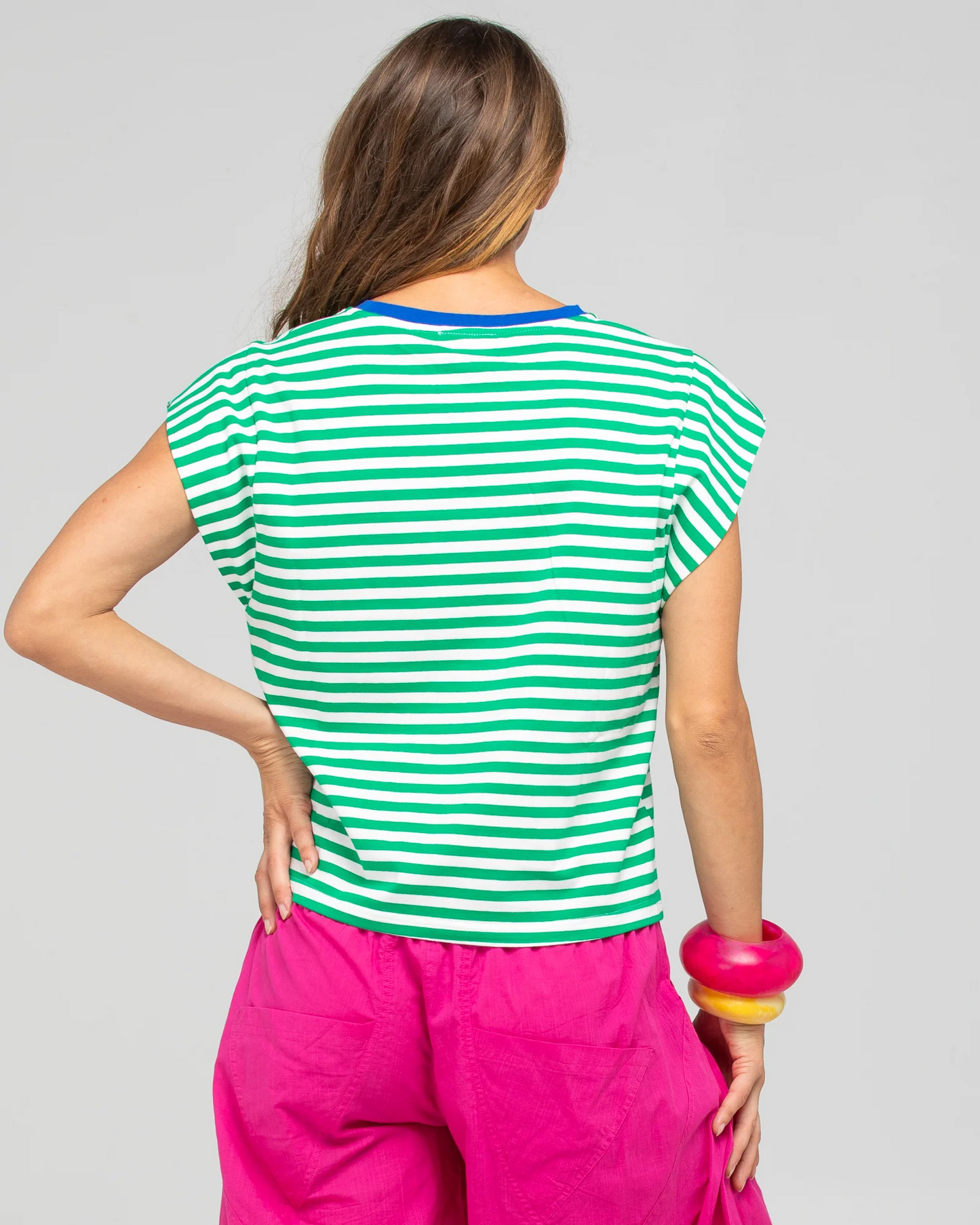 Boom Shankar Bellissimo Tee - Green Stripe