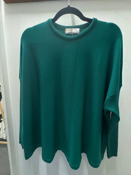 Country Laine Merino Swing Sweater - Kelly Green