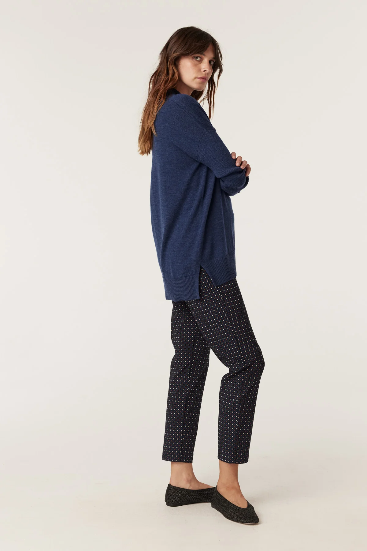 Cable Bell Geo Pant - Navy Diamond