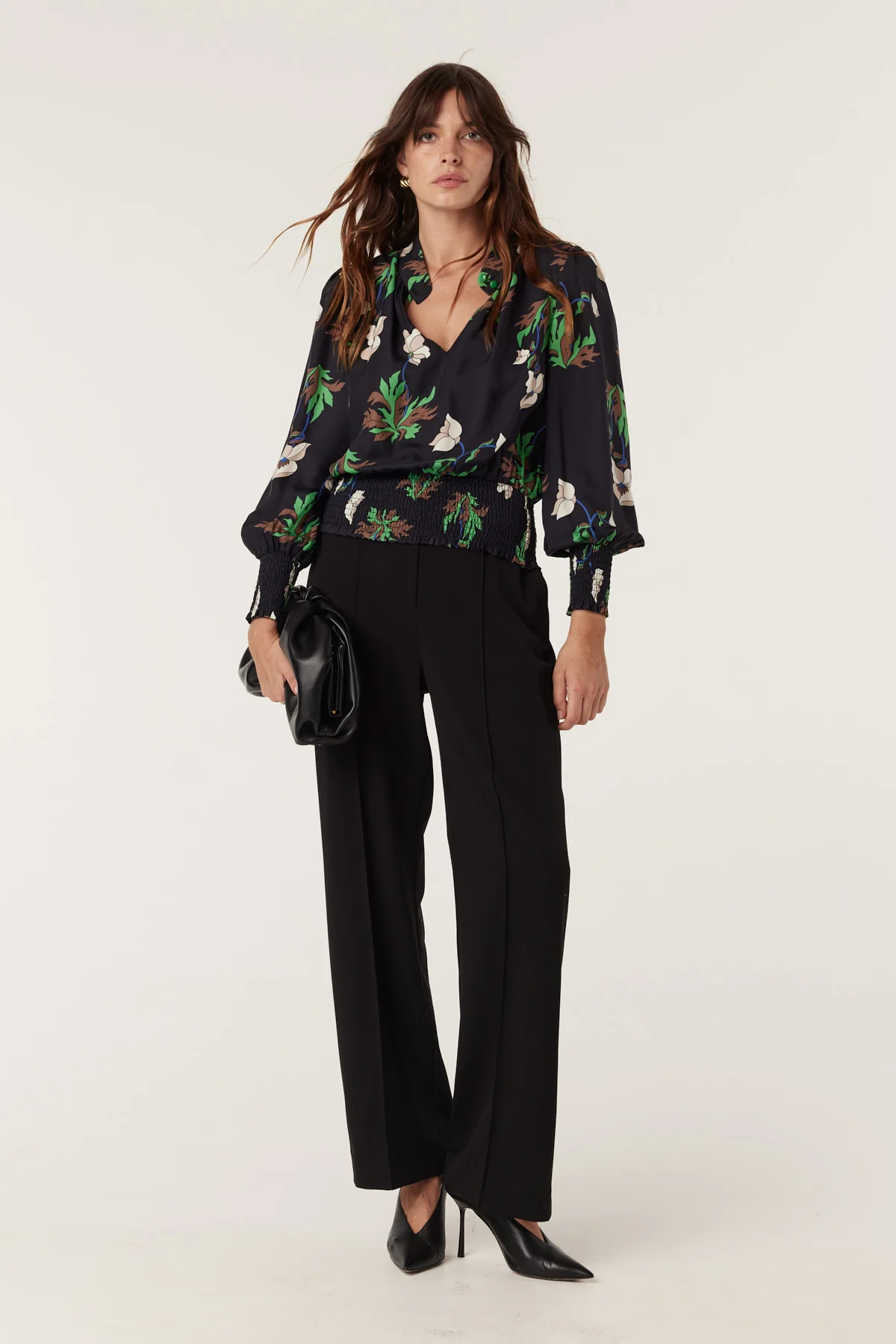 Cable Colette Blouse - Wild Flower Print