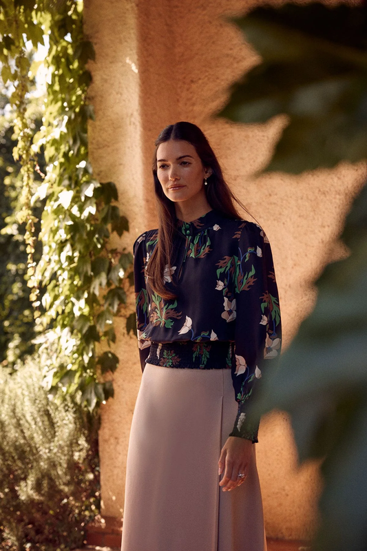 Cable Colette Blouse - Wild Flower Print