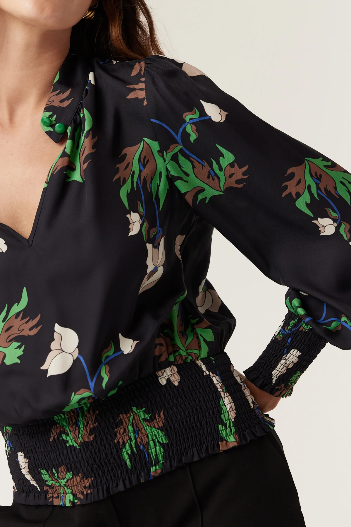 Cable Colette Blouse - Wild Flower Print