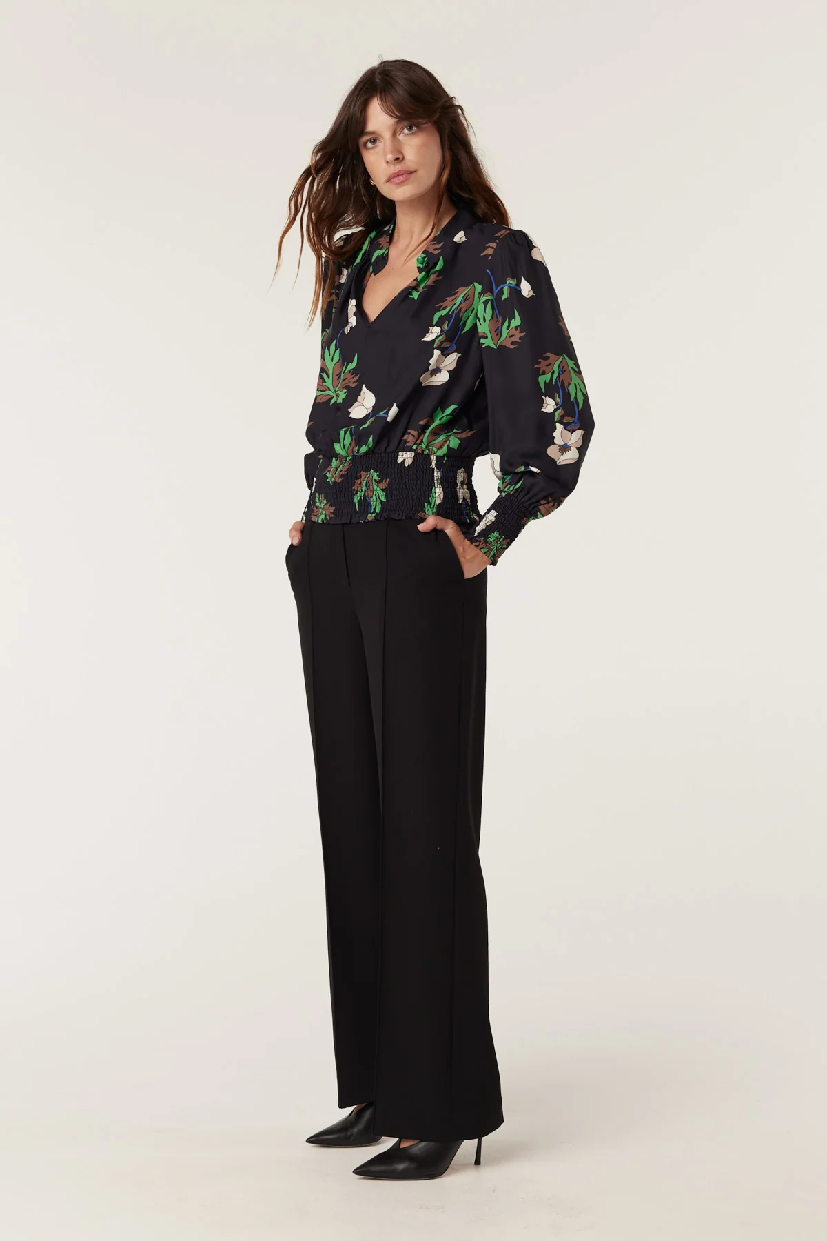Cable Colette Blouse - Wild Flower Print