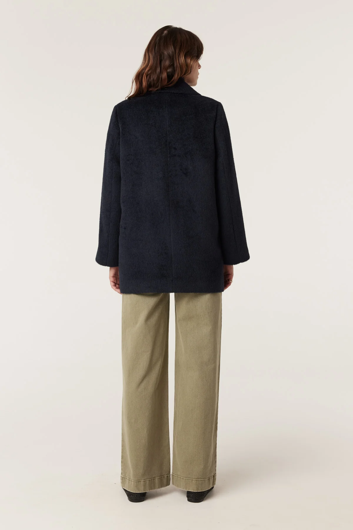 Cable Boston Coat - Navy