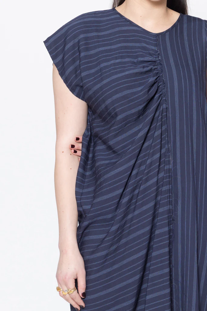 Company of Strangers Distort Dress - Navy Stripe
