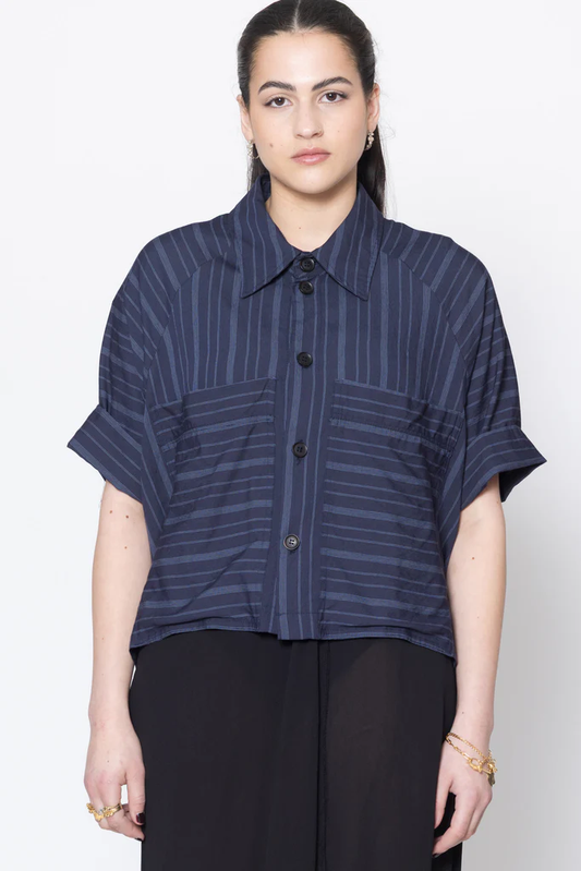 Company Of Strangers Admiration Shirt - Navy Stripe