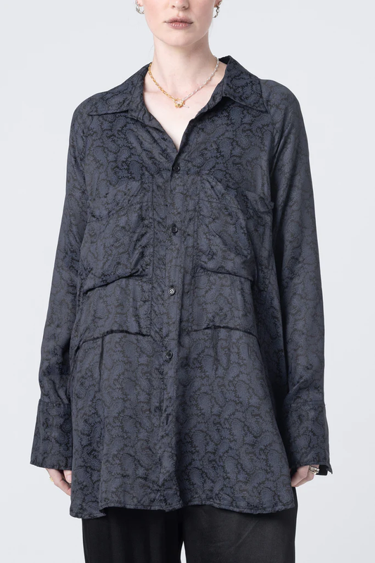 Company of Strangers Perfect Day Shirt - Black Paisley