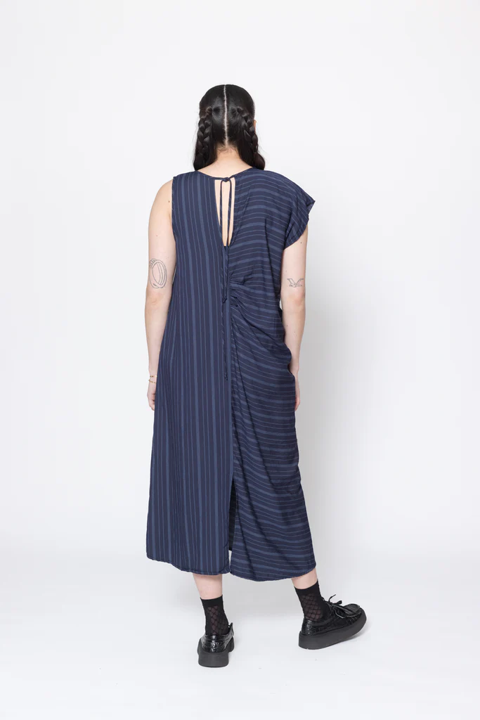 Company of Strangers Distort Dress - Navy Stripe