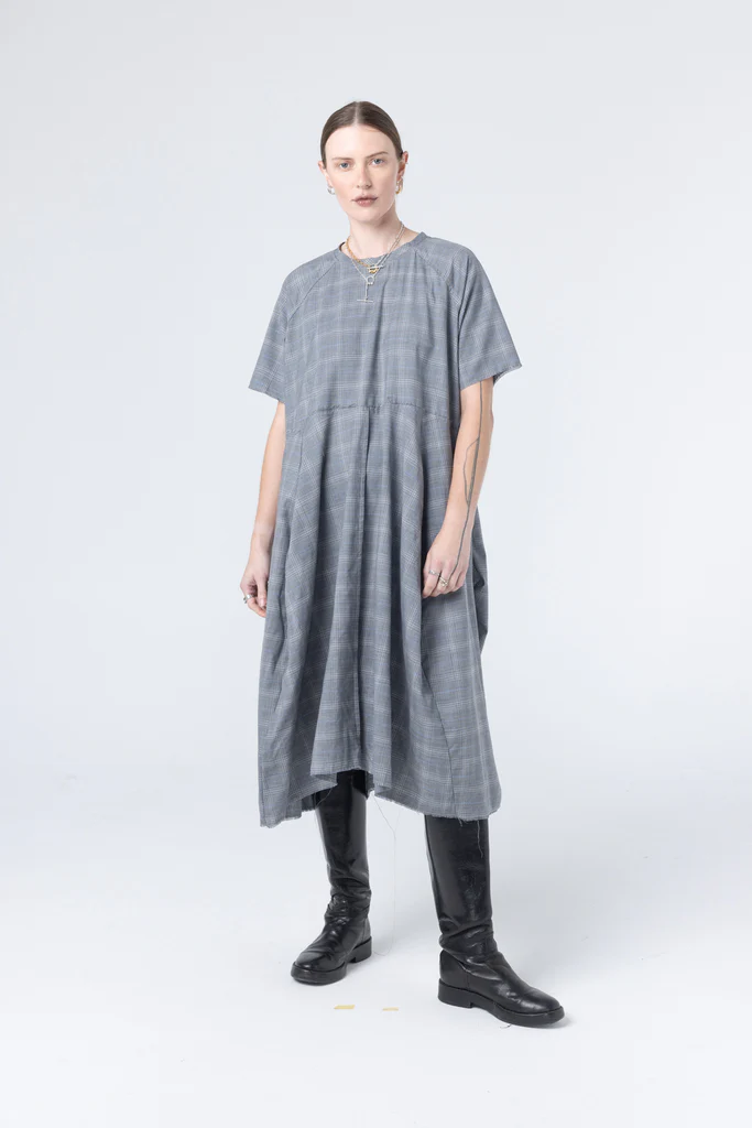 Company of Strangers Kamikaze Dress - Slate Plaid